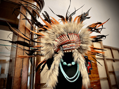 Plains-Style Feather Warbonnet (Decorative Reproduction)